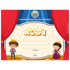 Drama Classroom Award Certificate